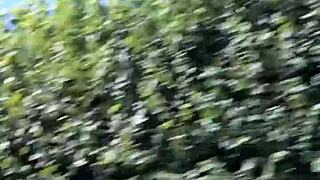 naughty housewife flashes bare tits selfie style from car thrill