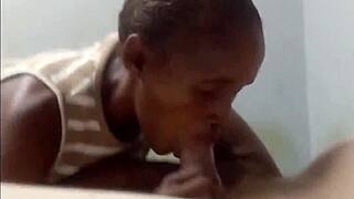 pretty 18 year old ebony schoolgirl sucks massive white cock hungrily