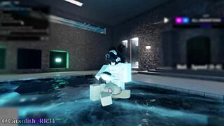 shy girl at indoor pool gets bent over for rough big cock pounding