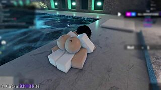 shy girl at indoor pool gets bent over for rough big cock pounding