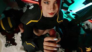 Mollyredwolf's Helldivers Cosplay Sloppy Deepthroat Cum in Mouth