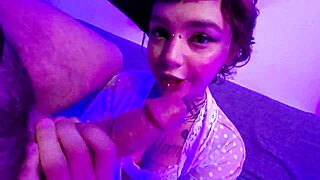 cute tattooed alt teen slut rides pov cock till creamy facial cumshot