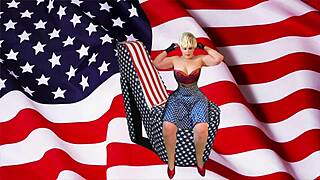 Granny Licks My Patriotic Cock to Explosive Orgasms!