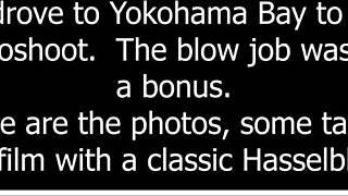 Mature wife blows husband in car before hairy beach photoshoot adventure