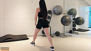 hey pick up cute fitness asian shorts ass gym fun