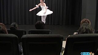 Asian Ballerina Teases with Public Nude Yoga Striptease Grace