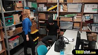 blonde milf police officer fucks bent over burglar doggystyle office