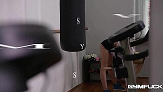 missy avluv in booty shorts rides coach cock fantasizing hardcore gym fuck