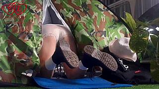 Eldario Cam: Stranger Fucks Nudist Lady's Pussy in Camp