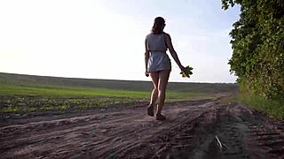 check out her teasing ass flash under miniskirt outdoors!