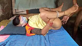 Tall wife in see-through lingerie shakes ass wildly during intense indian sex video