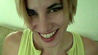 sandi rose teases pantyhose before showing blowjob skills