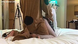 scooby doo wildly pounds hot blonde shemale's ass