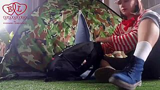 Eldario Cam: Stranger Fucks Nudist Lady's Pussy in Camp