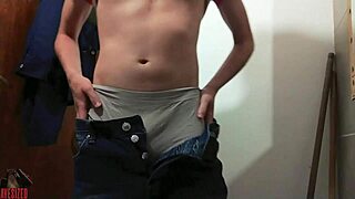 he edges in his boxers during this skinny pov solo game, should he finally explode?