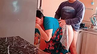 caught bending over fridge for wild kitchen pounding session