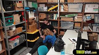 blonde milf police officer fucks bent over burglar doggystyle office