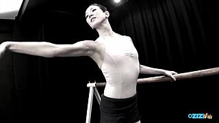 Asian Ballerina Teases with Public Nude Yoga Striptease Grace