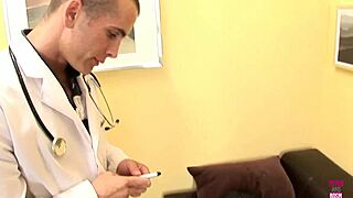 she goes to the doctor to remove a tattoo but ends up covered in cum