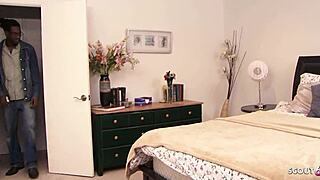 Petite skinny asian with small saggy tits begs black monster cock for rough riding quickie