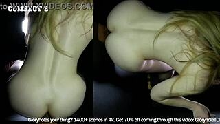 gloryhole pussy swallows cum for liquid lunch delight