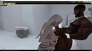 White slut gives insane sloppy deepthroat on huge black cock!