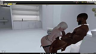 White slut gives insane sloppy deepthroat on huge black cock!