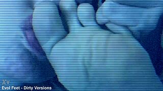 redhead slave bound tight gagging on toes while vibrator teases wet pussy in femdom