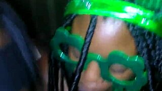 sloppy double blowjob on bbc during wild st patricks threesome