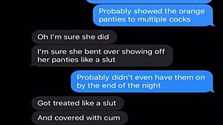 Sexting slutty swinger teases with huge tits ass and dirty group talk