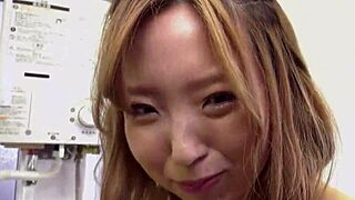 shaved Japanese beauty Namio teases with sloppy blowjob and tight pussy ride