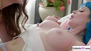 saw roommate's hot phone sex so i joined for wet pussy scissoring