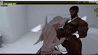 White slut gives insane sloppy deepthroat on huge black cock!