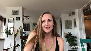 sarah teases her perky tits while fingering to orgasm