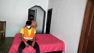 Unfaithful curvy wife calls neighbor for fat cock next to clueless hubby