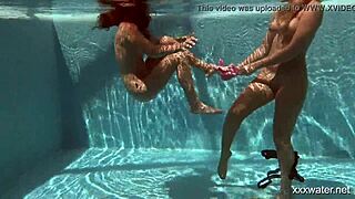 Serbian and Russian Lesbians Entwine Underwater in Steamy Skinny Shower Bliss