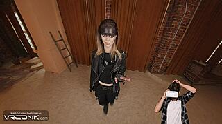 Skinny furiosa teen sucks huge cocks in wild vr cosplay bang