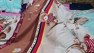 Curvy Ebony Babe Bent Over Bedroom Doggystyle Spanked with Big Ass Shaking