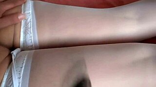 mature beauty moans over big cocks while fingering her wet pussy