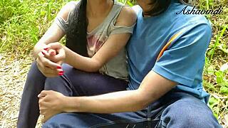 Ashavindi's Juicy Pussy Drains Cum in Public Park