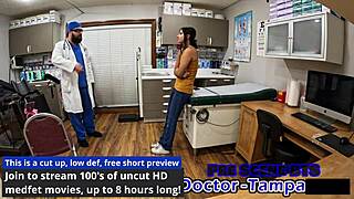 Dr Tampa spreads tattooed teen's tight pussy during university physical exam