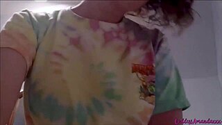 milf goddess spreads shaved pussy begging worship in bathroom throne