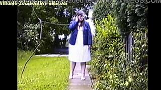 Bank Manager Elizabeth Hogben Pees in Back Garden