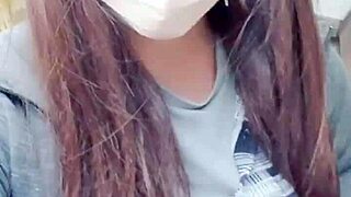 Tingting dresses up feminine and pees outdoors midday adventure