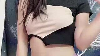 Slim sexy Vietnamese girl shakes juicy ass in seductive private dance session