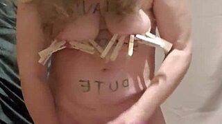 Slave tries degrading vibrators in solo autosession