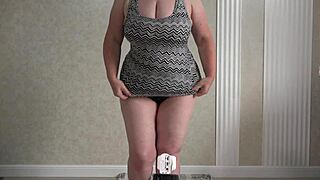 Big Ass Mature Wife Tries On Sexy Panties And Shorts For Lover