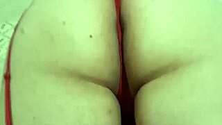 curvy brazilian beauty in lingerie unwraps christmas bedroom fun