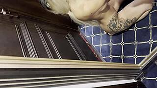 mia velvet passionately sucks tanned husband's throbbing cock in bed