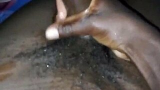 African beauty hides massive throbbing black cock ready for steamy solo reveal